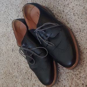 Black Leather Oxfords